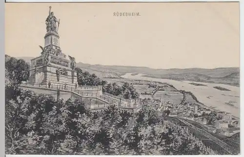 (12160) AK Rüdesheim am Rhein, Nationaldenkmal, vor 1945