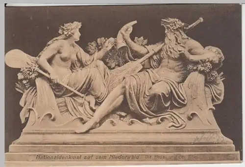 (12158) AK Rüdesheim am Rhein, Nationaldenkmal, Mosel u. Rhein 1922