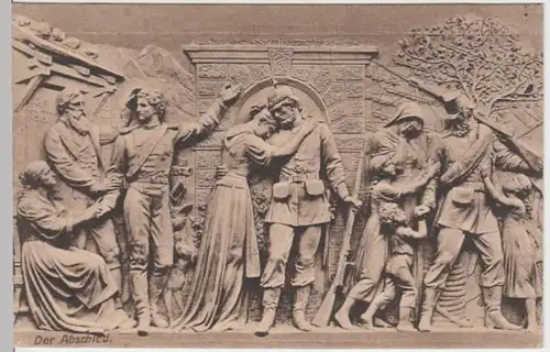 (12157) AK Rüdesheim am Rhein, Nationaldenkmal, Abschied, vor 1945