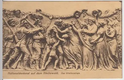 (12156) AK Rüdesheim a. Rhein, Nationaldenkmal, Wiedersehen, vor 1945