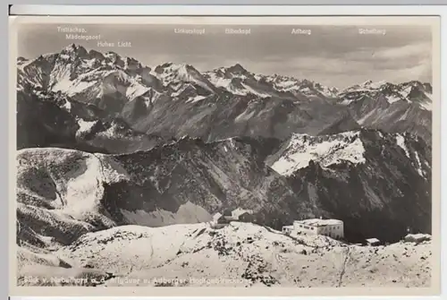 (12097) Foto AK Nebelhorn, Schafberg, Arlberg, Biberkopf, vor 1945
