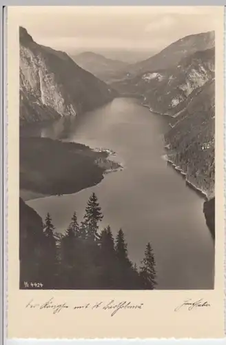 (12079) Foto AK Schönau, Königssee, St. Bartholomä, vor 1945