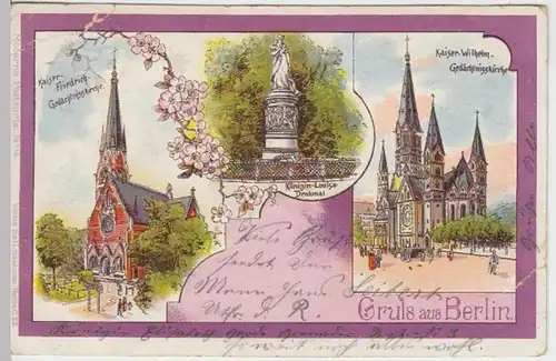 (12054) AK Gruß aus Berlin, Mehrbildkarte 1900