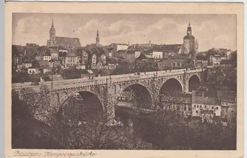 (12027) AK Bautzen, Kronprinzenbrücke 1920