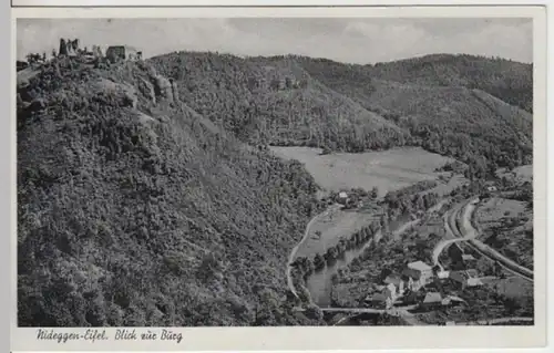 (12016) AK Nideggen, Panorama, Burg 1958