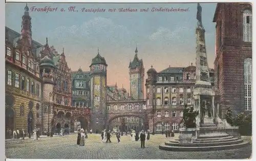 (12009) AK Frankfurt am Main, Paulsplatz, Rathaus, vor 1945