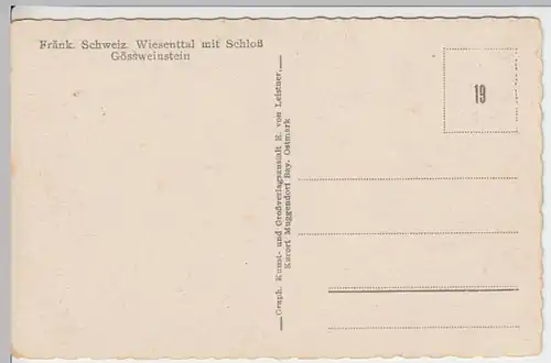 (11996) AK Gößweinstein, Wiesenttal , Burg, vor 1945