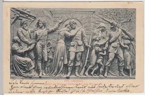 (11968) AK Rüdesheim am Rhein, Nationaldenkmal, Abschied 1904
