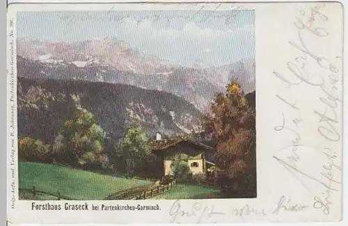(11941) AK Garmisch-Partenkirchen, Forsthaus Graseck 1900