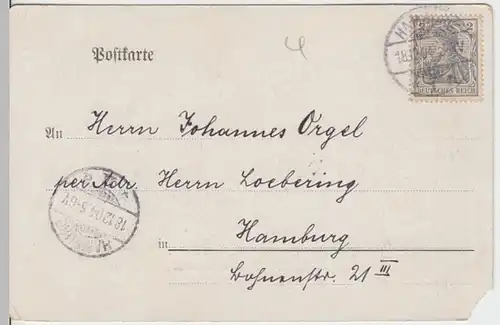 (11919) AK Hamburg, Blick von der Seewarte 1904