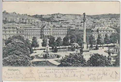 (11914) AK Stuttgart, Neues Schloss, Schlossplatz 1905