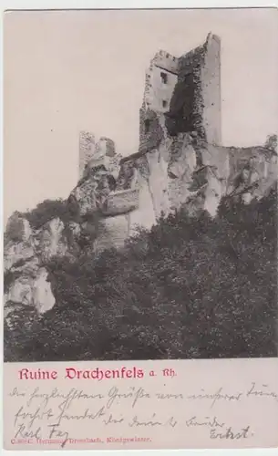 (11913) AK Königswinter, Burg Drachenfels 1904