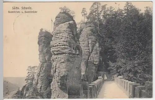 (11854) AK Basteibrücke, Sächsische Schweiz 1909