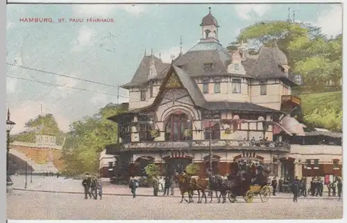 (11843) AK St. Pauli, Hamburg, Fährhaus 1909
