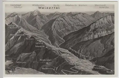 (11832) Foto AK Walsertal, Karte 1940