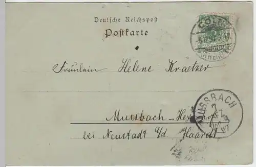 (11816) AK Gruß aus Köln, Dom, Mondscheinkarte 1897