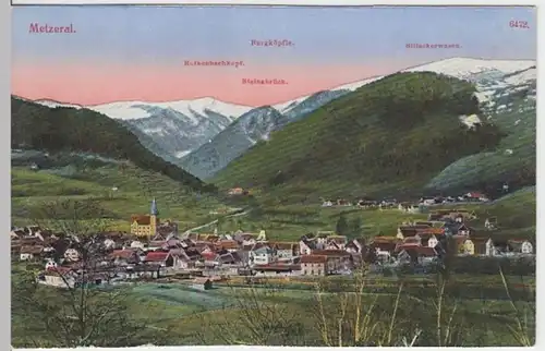 (11762) AK Metzeral, Elsass, Panorama, vor 1945