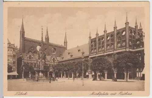 (11756) AK Lübeck, Marktplatz, Rathaus, vor 1945