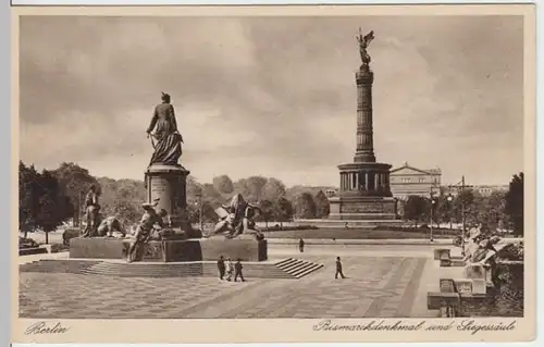 (11753) AK Berlin, Bismarckdenkmal, Siegessäule, vor 1938