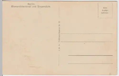 (11753) AK Berlin, Bismarckdenkmal, Siegessäule, vor 1938