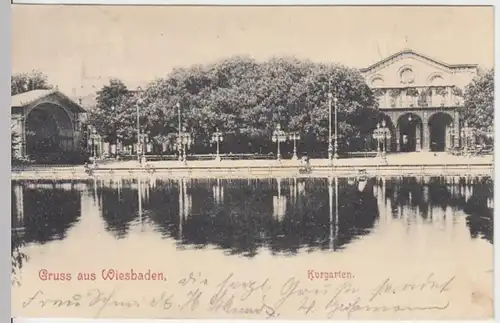 (11740) AK Gruß aus Wiesbaden, Kurgarten 1901