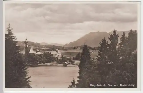 (11696) Foto AK Höglwörth, Kloster, See, Untersberg, vor 1945