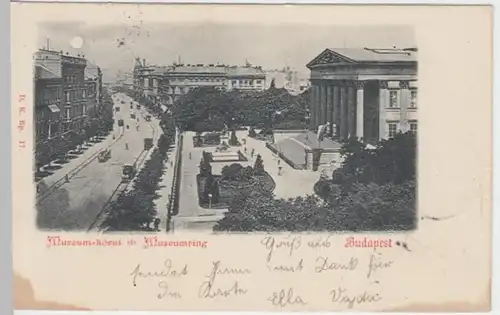 (11664) AK Budapest, Museumsring, Mondscheinkarte 1898