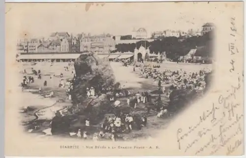 (11657) AK Biarritz, Strand 1901