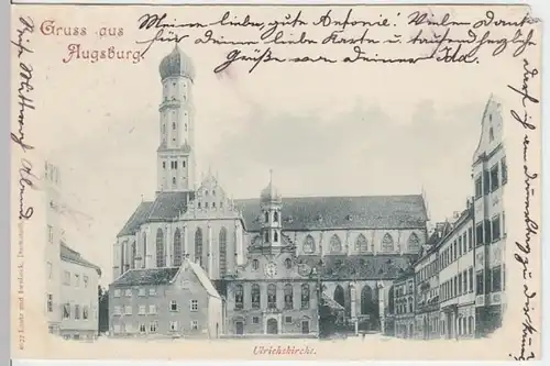 (11639) AK Gruß aus Augsburg, Ulrichskirche 1898