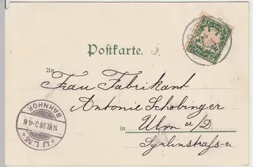 (11639) AK Gruß aus Augsburg, Ulrichskirche 1898