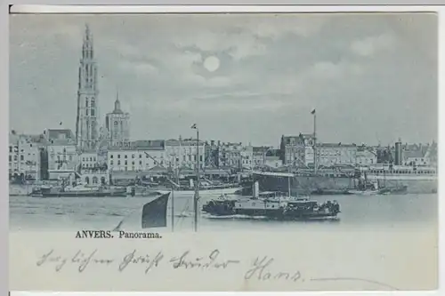 (11637) AK Anvers, Antwerpen, Mondscheinkarte, Panorama 1899