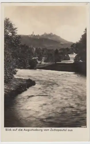 (11631) Foto AK Augustusburg, Blick vom Zschopautal 1936