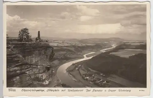 (11626) Foto AK Bad Schandau, Lilienstein, Gr. Winterberg 1940