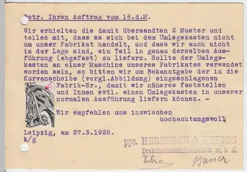 (11374) Postkarte DR 1928 v. Herfurth & Heyden, Leipzig