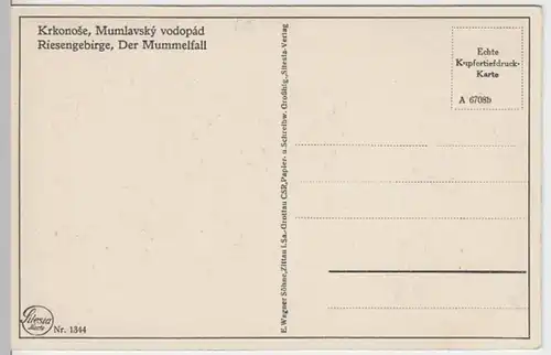 (11306) AK Mummelfall im Riesengebirge, Krkonoše 1920er