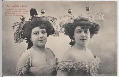 (11295) AK Frauen >Herzen zu vermieten!< Coeurs à louer um 1906