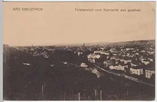 (11256) AK Bad Kreuznach, Totale vom Kurviertel 1921