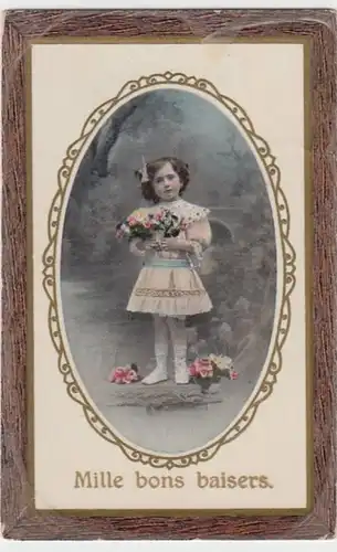 (11237) AK Mädchen mit Blumen >Mille bons baisers< 1910