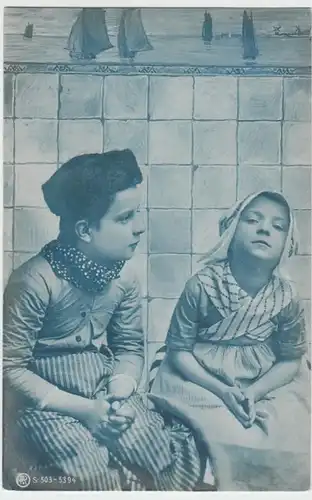 (11220) AK Kinder Paar in Tracht o.ä. 1907