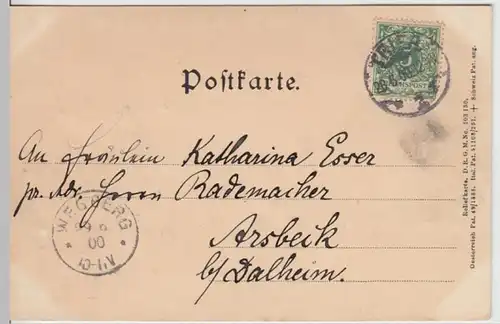(11200) AK Trier, Amphitheater Südeinfahrt, Reliefkarte 1900