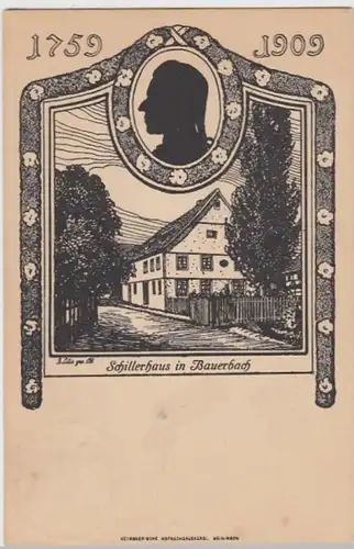 (11167) AK Bauerbach, Schillerhaus 1909, gelaufen 1926