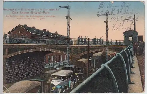 (11154) AK Herbesthal, Brücke über die Bahnstrecke 1915