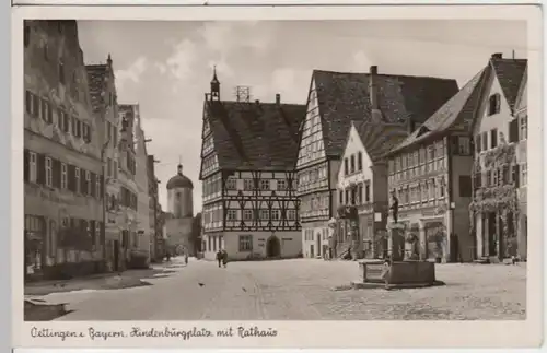 (11134) Öttingen, Hindenburgplatz mit Rathaus 1930er