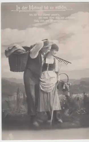 (11104) AK Liebespaar >In der Heimat ist es schön< 1925