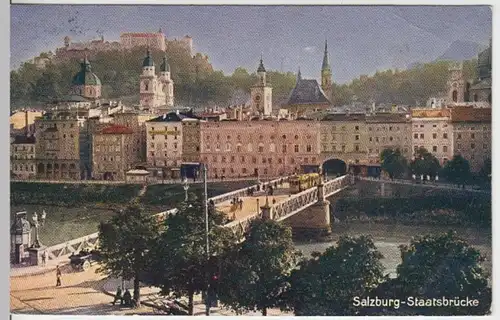 (11074) AK Salzburg, Staatsbrücke 1929