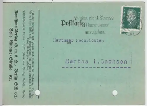 (10960) Postkarte DR 1929, Rechnung vom Rovissima Verlag Berlin