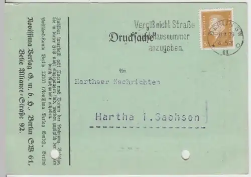 (10958) Postkarte DR 1929, Rechnung vom Rovissima Verlag Berlin