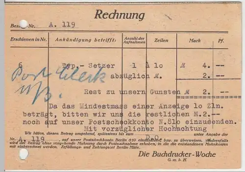 (10936) Postkarte DR 1929 v. Die Buchdrucker-Woche Berlin