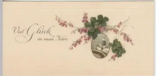 (10914) Glückwunschkarte zum neuen Jahre um 1900