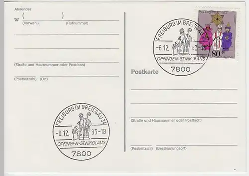 (10916) Postkarte 1983 mit SSt Opfingen St. Nikolaus, Freiburg i.Br.